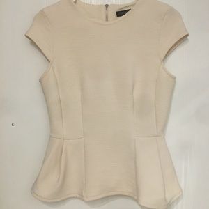 Nude Ribbed Cap Sleeve Top